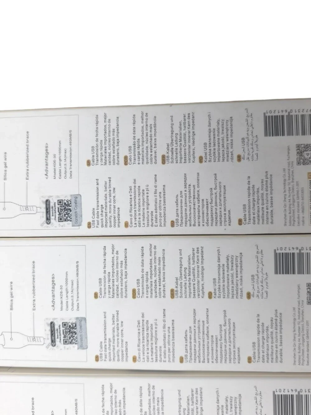 JELLICO KDS 30 5 Pack USB A Micro USB Fast Charging Data Cable 3FT White Lot